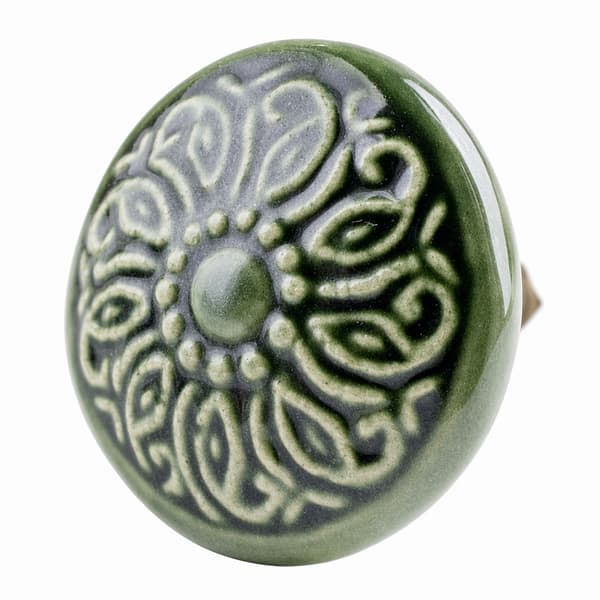Grön knopp i porslin, blomma