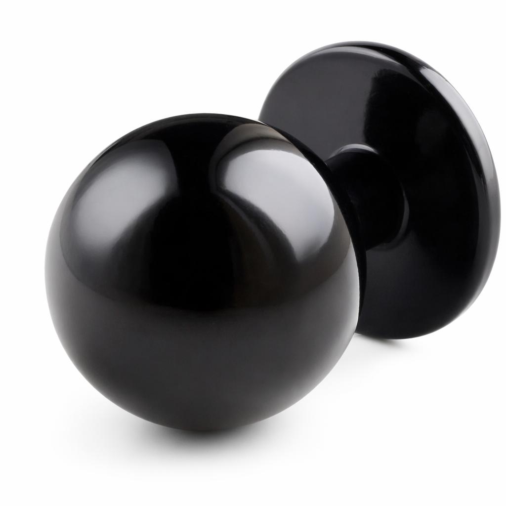 Liten slät rund knopp, svart